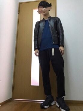 「ライタースジャケット」｜「アイテム（アクセサリー）」を使った、H.さん（メンズ・171cm）の春コーディネート