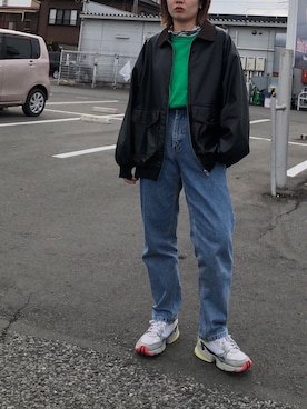 「Eddie Bauer（エディーバウアー）のアイテム（パンツ）」を使った、KOTOmiさん（レディース・158cm）の冬コーディネート