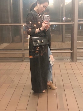 「カッコイイ女子」｜「アイテム（ピーコート）」を使った、♡JOU♡さん（レディース・158cm）の秋コーディネート