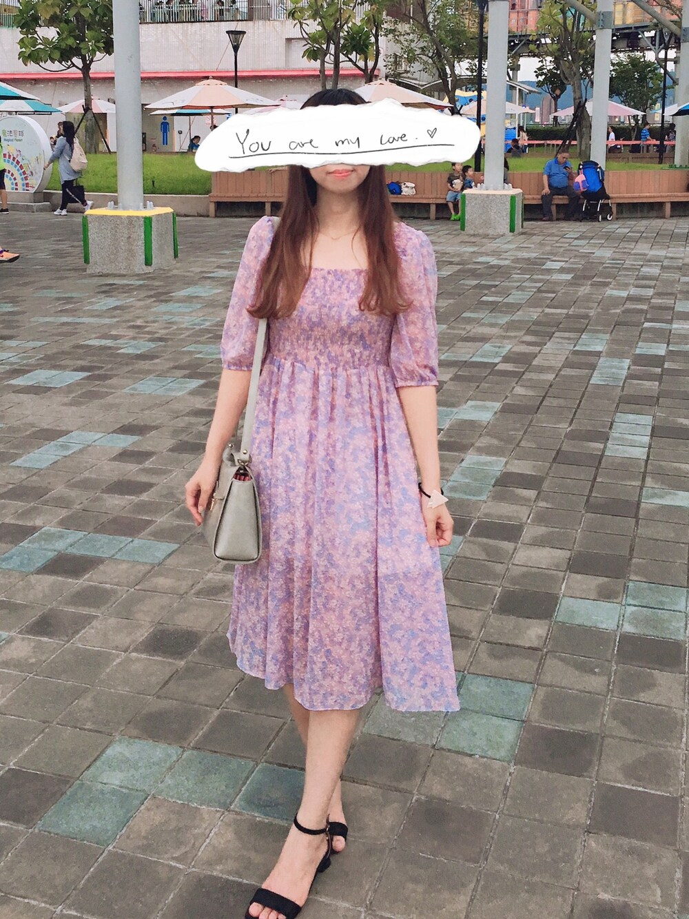 「CHERRYKOKOのアイテム（ワンピース/ドレス、パープル系）」を使った、六さん（レディース・165cm）の夏コーディネートの1枚目の写真