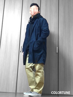 「SEVENDAYS=SUNDAY（セブンデイズサンデイ）のアイテム（チェスターコート）」を使った、翔さん（メンズ・170cm）の冬コーディネート