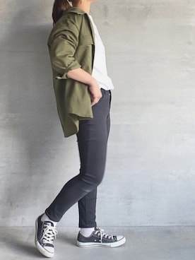 「URBAN RESEARCH（アーバンリサーチ）のアイテム（ミリタリージャケット）」を使った、⁑⁑ぁぃ⁑⁑さん（レディース・157cm）の春コーディネート