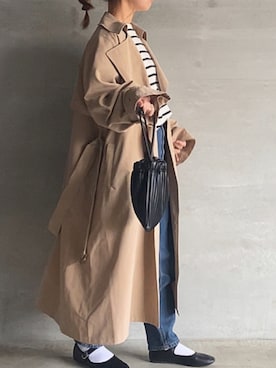 「アイテム（トレンチコート）」を使った、⁑⁑ぁぃ⁑⁑さん（レディース・157cm・30代）の冬コーディネート
