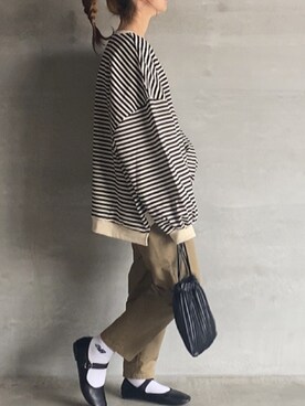 「AS KNOW AS plus（アズノゥアズプラス）のアイテム（チノパンツ）」を使った、⁑⁑ぁぃ⁑⁑さん（レディース・157cm）の春コーディネート