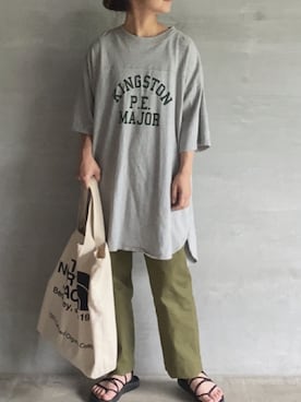 「feepur（フェピュール）のアイテム（チノパンツ）」を使った、⁑⁑ぁぃ⁑⁑さん（レディース・157cm）の春コーディネート