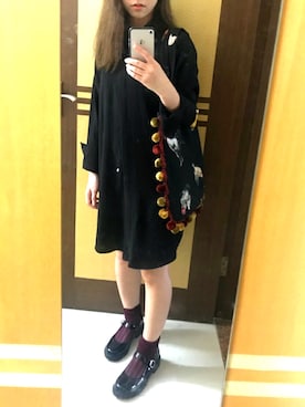 「アイテム（シャツワンピース）」を使った、陆柳杜さん（レディース・155cm・20代）の春コーディネート
