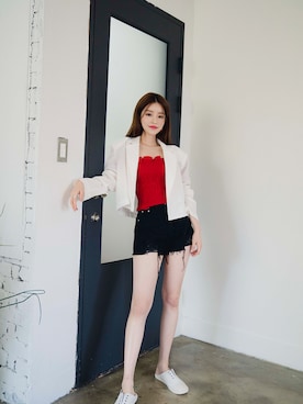 「スモックブラウス」｜chlodmanonさん（レディース・161cm）の春コーディネート