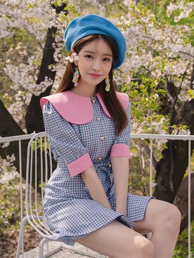 「オルチャンファッション」｜「アイテム（ワンピース/ドレス）」を使った、chlodmanonさん（レディース・161cm）の春コーディネート