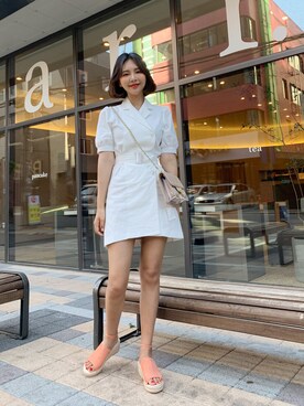 「オルチャンファッション」｜「アイテム（ワンピース/ドレス）」を使った、chlodmanonさん（レディース・168cm）の夏コーディネート