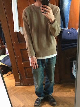 「OLD JOE & CO.（オールドジョーアンドコー）のアイテム（トップス）」を使った、Ogumaさん（メンズ・174cm）の秋コーディネート