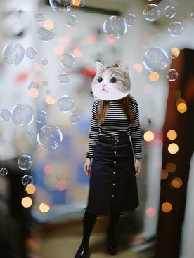 「MONKI（モンキ）のアイテム（シューズ）」を使った、大瑶NIUNIUさん（レディース・167cm）の春コーディネート
