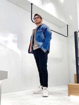 「アイテム（トップス、ベージュ系）」を使った、Yoshinori.Uさん（メンズ・172cm）の冬コーディネート