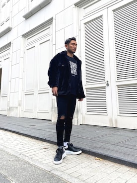 「ファーコート」｜「アイテム（パーカー）」を使った、Yoshinori.Uさん（メンズ・172cm）の秋コーディネート