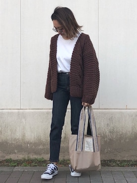 「アイラブCONVERSE」｜MIHOさん（レディース・152cm）の秋コーディネート