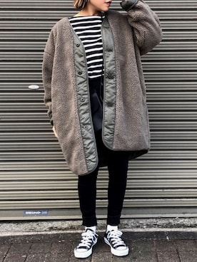 「CONVERSE（コンバース）のconverse（コンバース） ALL STAR OX（オールスターOX）（スニーカー）」を使った、MIHOさん（レディース・152cm）の冬コーディネート