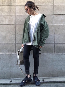 「MAYK（メイク）のアイテム（トップス）」を使った、MIHOさん（レディース・152cm）の春コーディネート