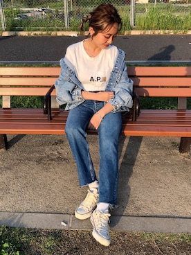 「CONVERSE（コンバース）のconverse（コンバース） ALL STAR OX（オールスターOX）（スニーカー）」を使った、MIHOさん（レディース・152cm）の春コーディネート