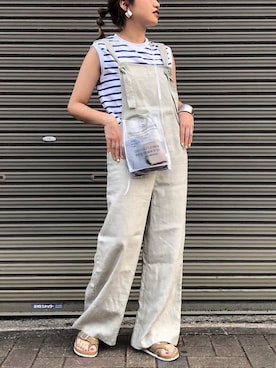 「ZARA（ザラ）のアイテム（サロペット/オーバーオール）」を使った、MIHOさん（レディース・152cm）の春コーディネート