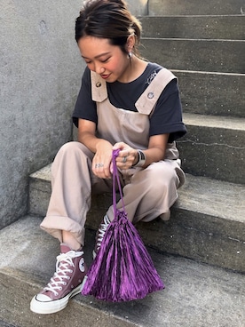 「ZARA（ザラ）のアイテム（サロペット/オーバーオール）」を使った、MIHOさん（レディース・152cm）の秋コーディネート