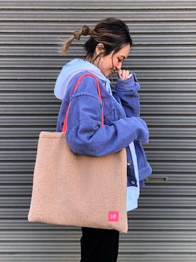 「niko and...（ニコアンド）のアイテム（ノーカラージャケット）」を使った、MIHOさん（レディース・152cm）の冬コーディネート