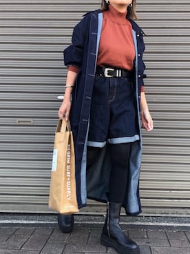 「秋のマイ旬スタイル」｜「アイテム（デニムジャケット）」を使った、MIHOさん（レディース・152cm）の秋コーディネート