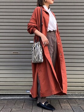 「OMNES Another Edition（オムネス アナザーエディション）のアイテム（ノーカラージャケット）」を使った、MIHOさん（レディース・152cm）の秋コーディネート