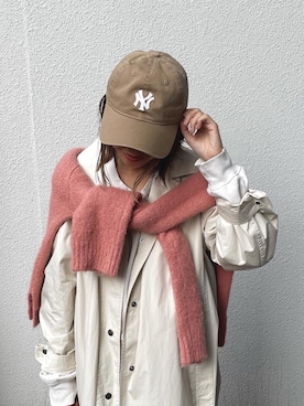 「BEAMS BOY（ビームスボーイ）のアイテム（キャップ）」を使った、MIHOさん（レディース・152cm）の冬コーディネート