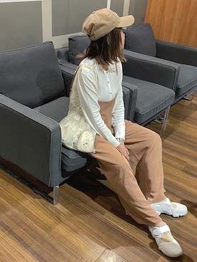「OMNES Another Edition（オムネス アナザーエディション）のアイテム（サロペット/オーバーオール）」を使った、MIHOさん（レディース・152cm）の春コーディネート