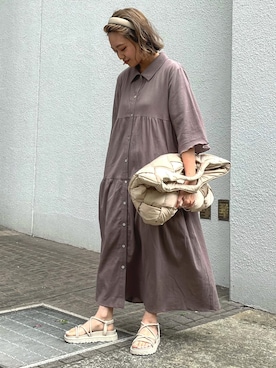 「アイテム（マタニティウェア/グッズ、グレー系）」を使った、MIHOさん（レディース・152cm）の春コーディネート