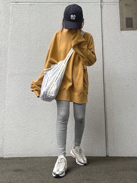 「beautiful people（ビューティフルピープル）のbeautiful people “SAIL CLOTH LOGOTAPE”ショルダートートバック（トートバッグ）」を使った、MIHOさん（レディース・152cm）の春コーディネート