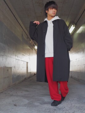 「大阪」｜「アイテム（ステンカラーコート）」を使った、たくまさん（メンズ・170cm）の春コーディネート