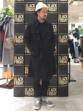 「HVC」｜「アイテム（トレンチコート）」を使った、GRAND GLOBAL松本店さん（メンズ・175cm）の秋コーディネート