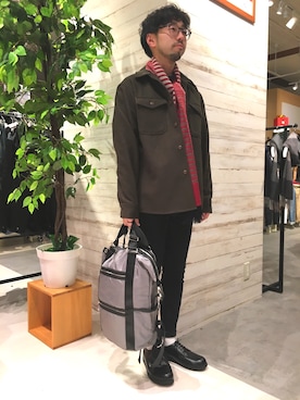 「HVC」｜「アイテム（バッグ）」を使った、GRAND GLOBAL松本店さん（メンズ・175cm）の冬コーディネート