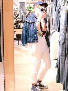 「HVC（エイチブイシー）のアイテム（ジャケット/アウター）」を使った、GRAND GLOBAL松本店さん（レディース・165cm）の春コーディネート