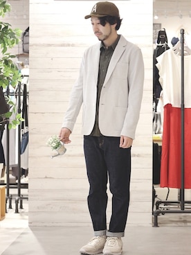 「HVC（エイチブイシー）のアイテム（ジャケット/アウター）」を使った、GRAND GLOBAL松本店さん（メンズ・175cm）の春コーディネート