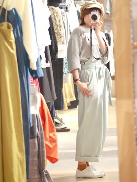 「HVC（エイチブイシー）のアイテム」を使った、GRAND GLOBAL松本店さん（レディース・165cm）の春コーディネート