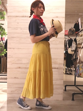 「HVC（エイチブイシー）のアイテム」を使った、GRAND GLOBAL松本店さん（レディース・165cm）の夏コーディネート