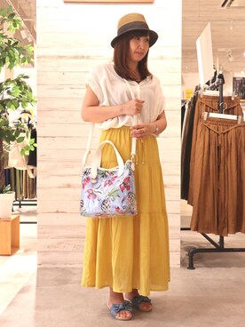 「HVC（エイチブイシー）のアイテム」を使った、GRAND GLOBAL松本店さん（レディース・158cm）の夏コーディネート