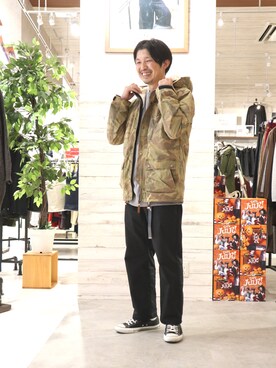 「GGD（ジージーディー）のアイテム（スウェット）」を使った、GRAND GLOBAL松本店さん（メンズ・175cm）の秋コーディネート