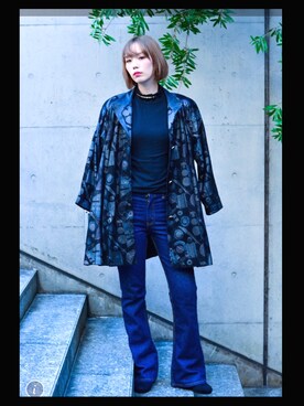 「VALENTINO（ヴァレンティノ）のアイテム（ノーカラージャケット）」を使った、PdC Official☑️さん（レディース・172cm）の冬コーディネート