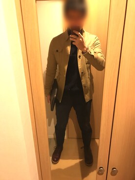 「LARDINI（ラルディーニ）のアイテム（その他アウター）」を使った、あつさん（メンズ・181cm）の秋コーディネート