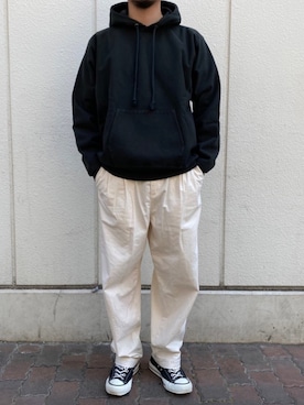「FRANK LEDER（フランクリーダー）のアイテム（パンツ）」を使った、モリユウスケさん（メンズ・168cm）の秋コーディネート