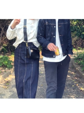 「カップル」｜「アイテム（デニムジャケット）」を使った、c.tさん（レディース・157cm）の春コーディネート