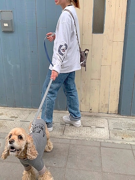 「VINTAGE（ヴィンテージ）のアイテム（デニムパンツ）」を使った、c.tさん（レディース・157cm）の春コーディネート