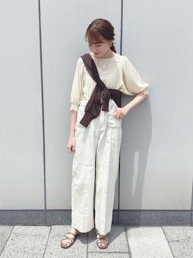 「たすき掛け」｜「アイテム（その他）」を使った、このみさん（レディース・164cm）の春コーディネート