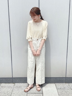 「トングサンダル」｜「アイテム（その他）」を使った、このみさん（レディース・164cm）の春コーディネート