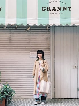 「poudoudou（プードゥドゥ）のアイテム」を使った、Yuly🐼さん（レディース・158cm）の春コーディネート