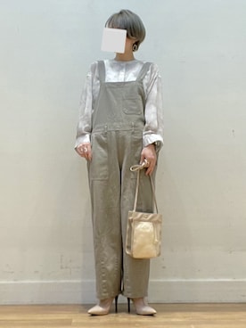 「RAG MACHINE（ラグマシーン）のアイテム（サロペット/オーバーオール）」を使った、𝕁𝕚𝕚𝕚𝕚𝕚ℕ𝔸さん（レディース・153cm）の春コーディネート
