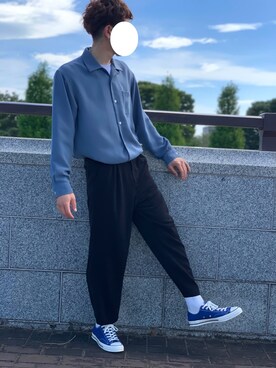 青シャツ のメンズ人気ファッションコーディネート Wear