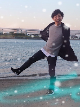 「SQUOVAL（スクオーバル）のアイテム」を使った、かずきさん（メンズ・174cm）の冬コーディネート